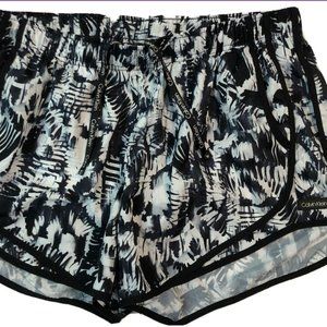 Womens Calvin Klein Athletic Shorts Size Large With Pockets Black and White